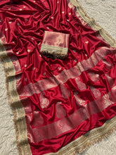 Load image into Gallery viewer, New Wedding Wear Banarasi Silk Jacquard n Heavy Lace Work Fancy Designer Saree