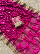 Load image into Gallery viewer, New Wedding Wear Banarasi Silk Jacquard n Heavy Lace Work Fancy Designer Saree
