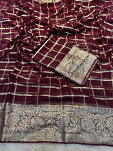 Load image into Gallery viewer, Gratifying Festive Wear Viscose Georgette Jacquard Zari Weaving Work Fancy Designer Saree