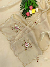 Load image into Gallery viewer, Glamorous Wedding Wear Golden Colour Soft Silk Handwork Rose Butta Fancy Designer Saree For Women