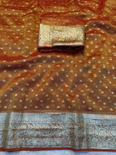 Load image into Gallery viewer, Impressive Function Wear Viscose Tissue Silk Jacquard Weaving Work Designer Saree With Blouse