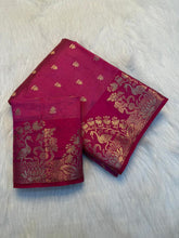 Load image into Gallery viewer, Imaginative Party Wear Silk Soft Tussar Silk Jacquard Zari Work Border Fancy Designer Saree For Occasion