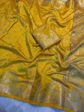 Load image into Gallery viewer, Imaginative Party Wear Silk Soft Tussar Silk Jacquard Zari Work Border Fancy Designer Saree For Occasion