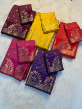Load image into Gallery viewer, Imaginative Party Wear Silk Soft Tussar Silk Jacquard Zari Work Border Fancy Designer Saree For Occasion