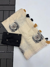 Load image into Gallery viewer, Attractive Party Wear Chanderi Cotton Emboridery N Taseels Work Fancy Designer Saree For Women