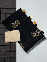 Load image into Gallery viewer, Attractive Party Wear Chanderi Cotton Emboridery N Taseels Work Fancy Designer Saree For Women