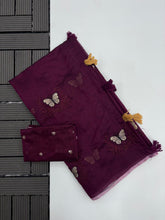 Load image into Gallery viewer, Attractive Party Wear Chanderi Cotton Emboridery N Taseels Work Fancy Designer Saree For Women