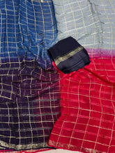 Load image into Gallery viewer, Charming Festive Wear Soft Viscose Satin Border Zari Work Fancy Designer Saree With Unstitched Blouse