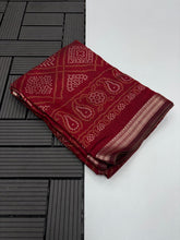 Load image into Gallery viewer, Desirable Festive Wear Pure Soft Viscose Dola Silk Zari Weaving Border Fancy Designer Saree With Blouse Piece