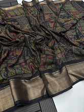 Load image into Gallery viewer, Desirable Festive Wear Pure Soft Silk Printed n Zari Border Fancy Designer Saree