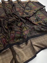 Load image into Gallery viewer, Desirable Festive Wear Pure Soft Silk Printed n Zari Border Fancy Designer Saree