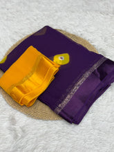 Load image into Gallery viewer, Glamorous Pure Viscose Georgette Fabric Satin Border Butta Print Saree With Contrast Blouse Piece