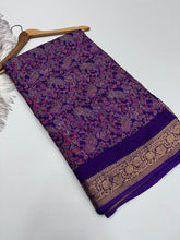 Load image into Gallery viewer, Glamorous Party Wear Pure Soft Silk Jacquard Border Fancy Designer Saree