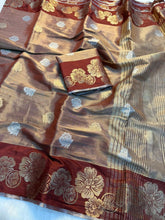 Load image into Gallery viewer, Marvellous Wedding Wear Soft Tissue Silk Jacquard Weaving Rich Pallu Saree With Blouse Peice