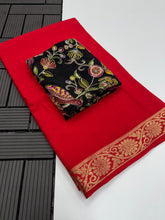 Load image into Gallery viewer, Whimsical Function Wear Pure Soft Viscouse Georgette Weaving Border Rich Pallu Fancy Designer Saree For Party