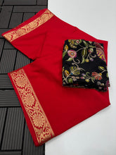 Load image into Gallery viewer, Whimsical Function Wear Pure Soft Viscouse Georgette Weaving Border Rich Pallu Fancy Designer Saree For Party
