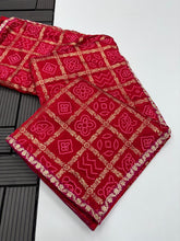Load image into Gallery viewer, Elegant Wedding Wear Pure Vichitra Silk Foil Print Sequence Lace Work Fancy Designer Saree For Wedding