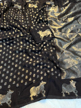 Load image into Gallery viewer, Admirable Festive Wear Viscose Dola With Crape Silk Jacquard Work n Rich Pallu Designer Saree For Ocassion