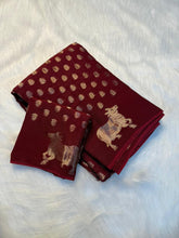 Load image into Gallery viewer, Admirable Festive Wear Viscose Dola With Crape Silk Jacquard Work n Rich Pallu Designer Saree For Ocassion