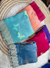 Load image into Gallery viewer, Mellifluous Function Wear Embroidery Flower Butties n Arco Cut Work Border Designer Saree With Unstitched Blouse