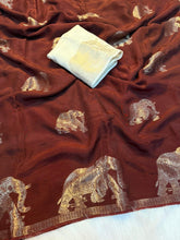 Load image into Gallery viewer, Desirable Party Wear Pure Soft Viscose Silk Zari Work Fancy Designer Saree With Contrast Blouse Piece