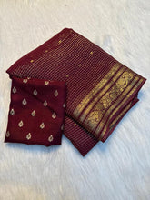 Load image into Gallery viewer, Gratifying Party Wear Viscose Georgette Jacquard Weaving Work Rich Pallu Fancy Designer Saree