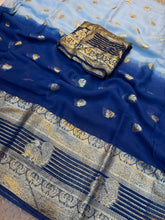 Load image into Gallery viewer, Admirable Festive Wear Double Shaded Viscose Georgette n Jacquard Border Fancy Designer Saree With Contrast Bloue Piece