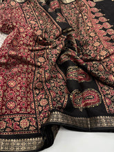 Load image into Gallery viewer, Charming Function Wear Pure Viscouse Silk Ajrak Printed Rich Pallu n Fancy Designer Saree With Blouse Piece