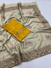 Load image into Gallery viewer, Opulent Wedding Wear Pure Soft Rangoli Silk Embroidery Work Fancy Designer Saree With Blissful Blouse