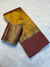 Load image into Gallery viewer, Prettiest Party Wear Pure Soft Tissue Silk Jacquard Border Rich Pallu Fancy Designer Saree With Contrast Blouse Piece