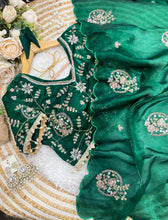 Load image into Gallery viewer, Charismatic Wedding Wear Silk Heavy Embroidery Beads Work Fancy Designer Saree With Stitched Blouse
