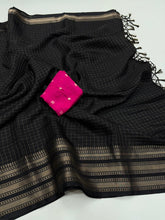 Load image into Gallery viewer, Effervescent Party Wear Pure Soft Dola Silk Chex Design Jacquard Fancy Designer Saree With Contrast Blouse Piece