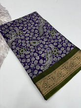 Load image into Gallery viewer, Artistic Party Wear Soft Dola Silk Mangalkari Zari Border Fancy Designer Saree With Blouse Piece