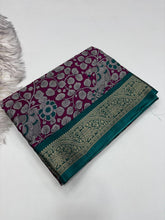 Load image into Gallery viewer, Artistic Party Wear Soft Dola Silk Mangalkari Zari Border Fancy Designer Saree With Blouse Piece