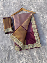 Load image into Gallery viewer, Charismatic Party Wear Banarasi Tissue Silk Jacquard n Mirror lace Work Fancy Designer Saree For Wedding