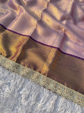 Load image into Gallery viewer, Charismatic Party Wear Banarasi Tissue Silk Jacquard n Mirror lace Work Fancy Designer Saree For Wedding