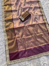 Load image into Gallery viewer, Charismatic Party Wear Banarasi Tissue Silk Jacquard n Mirror lace Work Fancy Designer Saree For Wedding