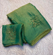 Load image into Gallery viewer, Adorable Party Wear Silk Beads Work Fancy Designer Saree With Blissful Blouse Piece