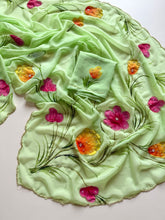 Load image into Gallery viewer, Graceful Party Wear Soft Pure Georgette Handwork Flower Design Fancy Designer Saree With Blouse Piece