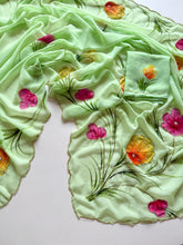 Load image into Gallery viewer, Graceful Party Wear Soft Pure Georgette Handwork Flower Design Fancy Designer Saree With Blouse Piece