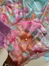 Load image into Gallery viewer, Opulent Party Wear Pure Soft Tebby Silk Floral Prints n Sequence Diamond Work Fancy Designer Saree With Blouse