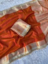 Load image into Gallery viewer, Glamorous Wedding Wear Banarasi Tissue Silk Jacquard n Heavy Lace Work Fancy Designer Saree