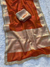 Load image into Gallery viewer, Glamorous Wedding Wear Banarasi Tissue Silk Jacquard n Heavy Lace Work Fancy Designer Saree