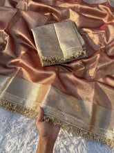 Load image into Gallery viewer, Glamorous Wedding Wear Banarasi Tissue Silk Jacquard n Heavy Lace Work Fancy Designer Saree