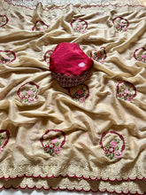 Load image into Gallery viewer, Forbearance Function Wear Georgette Embroidery Work Butta Flower Design Saree With Contrast Blouse Piece