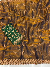 Load image into Gallery viewer, Dazzling Party Wear Satin Chiffon Embroidery With Tussels Work Designer Saree With Contrast Blouse Piece