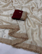 Load image into Gallery viewer, Gratifying Function Wear Satin Silk Embroidery n Sequence Work Saree With Elegant Blouse Piece