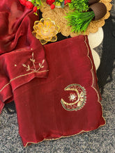 Load image into Gallery viewer, Attractive Party Wear Red Colour Soft Silk Handwork Butta Fancy Designer Saree For Occasion