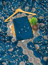 Load image into Gallery viewer, Splendorous Function Wear Pure Soft Vichitra Silk Embroidery Work Designer Saree For Wedding