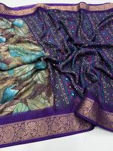 Load image into Gallery viewer, Traditional Festive Wear Pure Soft Silk Zari Border Unique Print Fancy Saree For Women